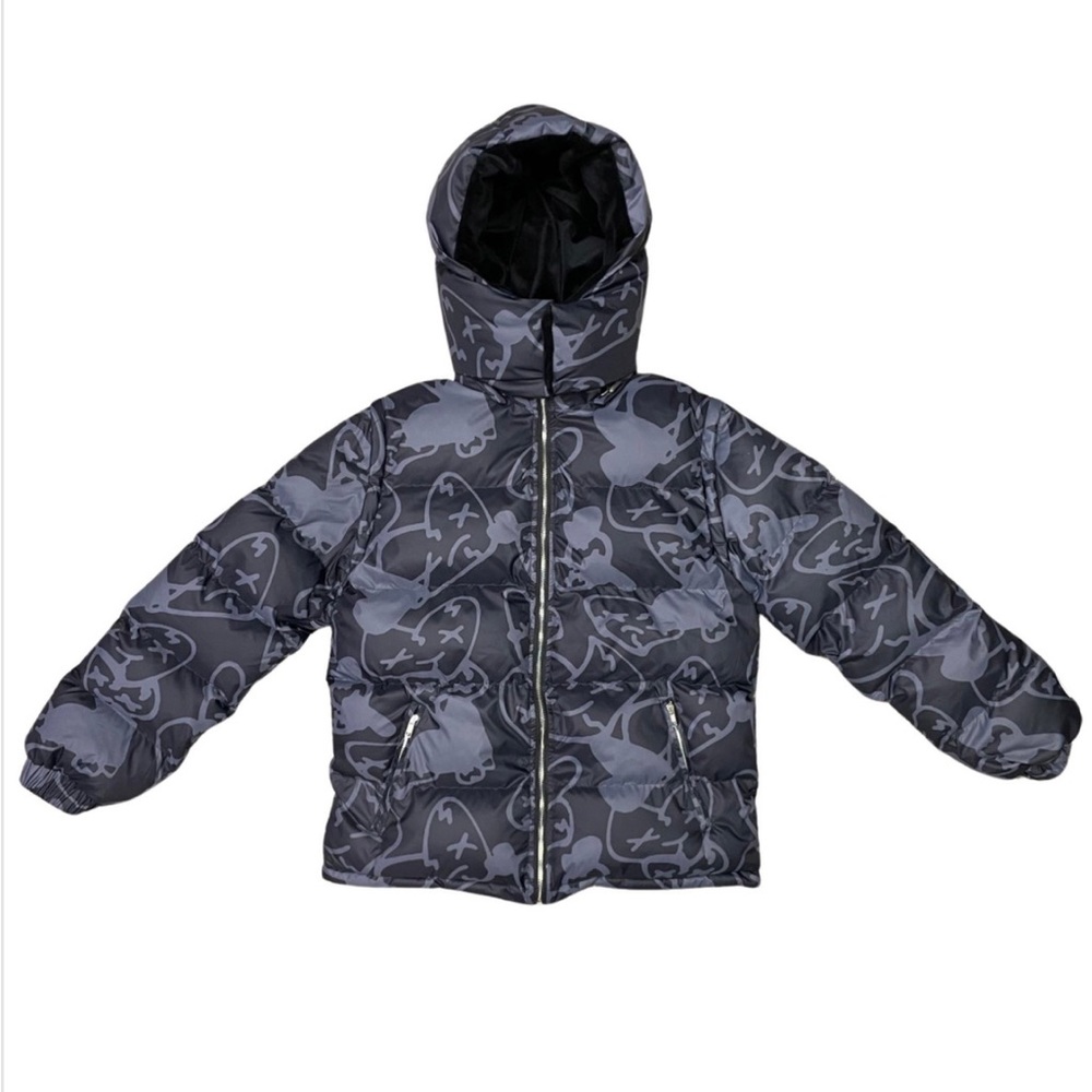 Royal Surge Emotions Heart Black Puffer Coat